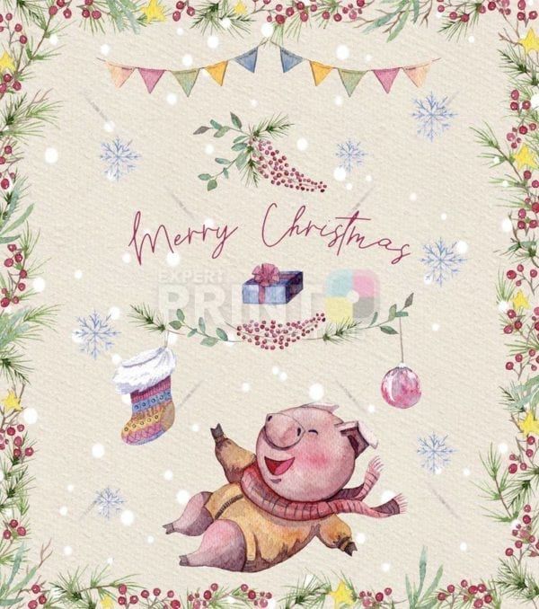 Christmas - Happy Piggies' Christmas #9 - Merry Christmas Dishwasher Sticker