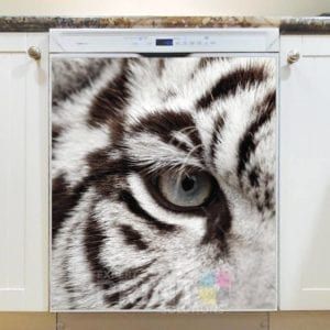 White Tiger Face Dishwasher Sticker