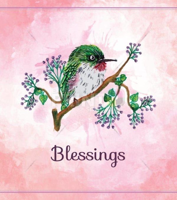 Cute Little Green Bird Watercolor Style - Blessings Dishwasher Sticker
