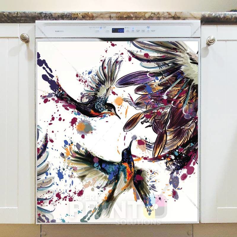Pretty Hummingbirds Dishwasher Sticker