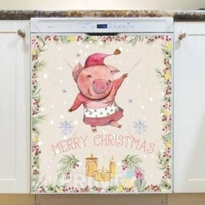 Christmas - Happy Piggies' Christmas #5 - Merry Christmas Dishwasher Sticker