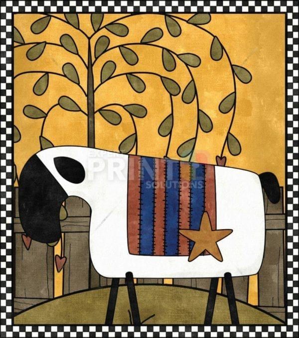 Primitive Country Sheep #4 Dishwasher Sticker
