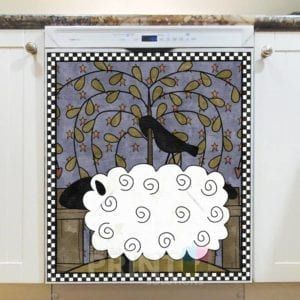 Primitive Country Sheep #3 Dishwasher Sticker