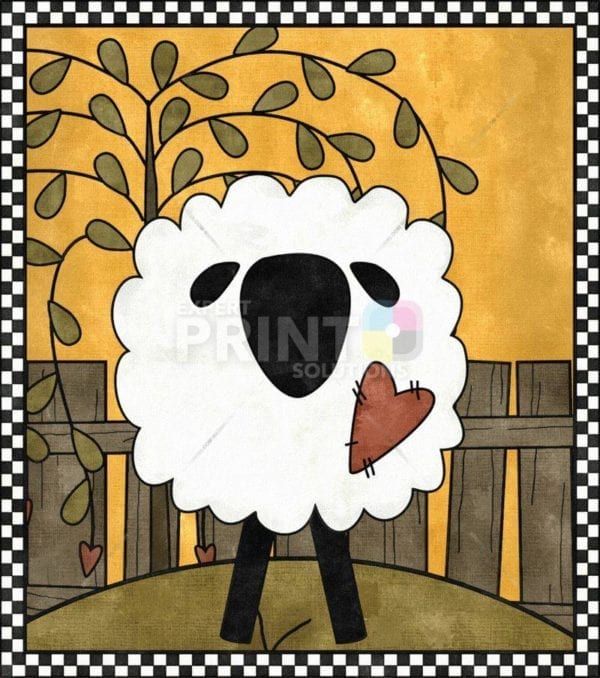 Primitive Country Sheep #2 Dishwasher Sticker