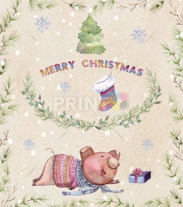 Christmas - Happy Piggies' Christmas #1 - Merry Christmas Dishwasher Sticker
