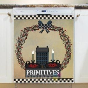 Prim Country Wreath #4 - Primitives Dishwasher Sticker
