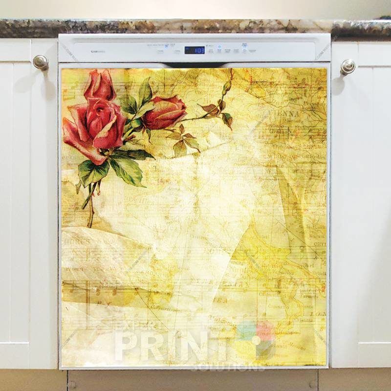 Shabby Chic Garden #2 Dishwasher Sticker