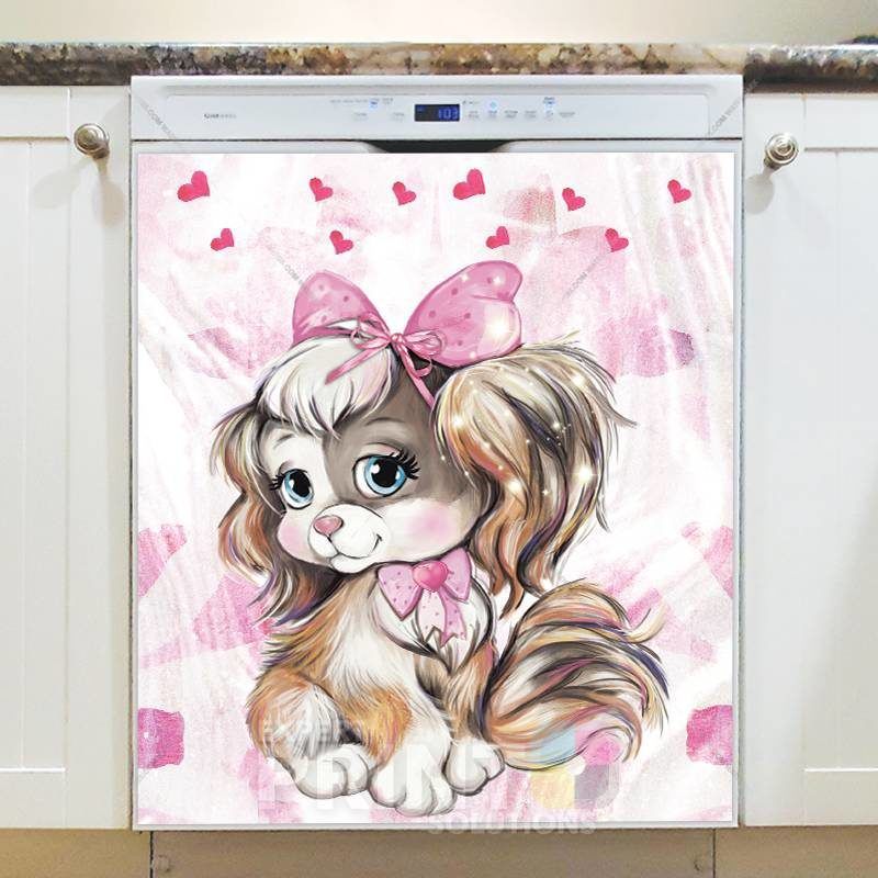 Cute Puppy Girl #3 Dishwasher Sticker