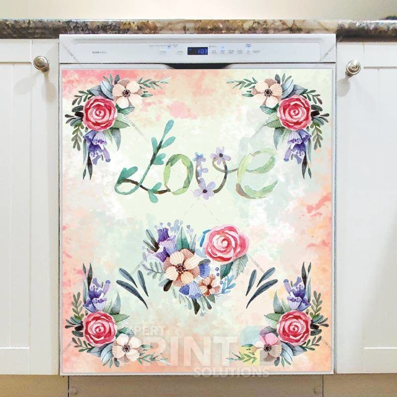Love with Flowers Dishwasher Sticker