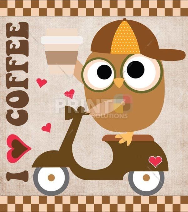 Coffee Lover Owl #2 Dishwasher Sticker