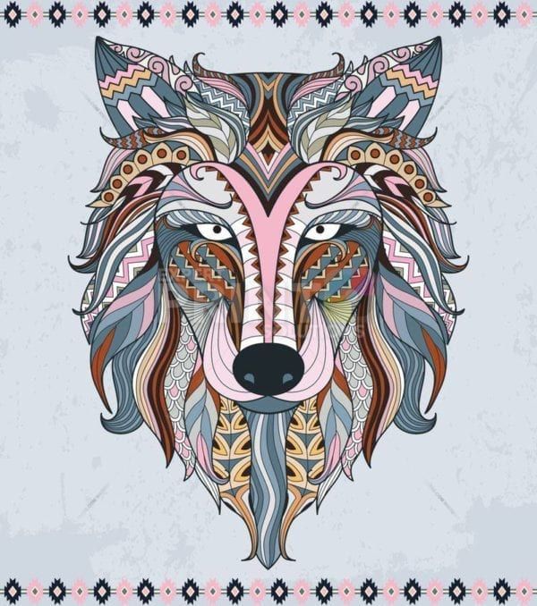 Tribal Wolf Dishwasher Sticker