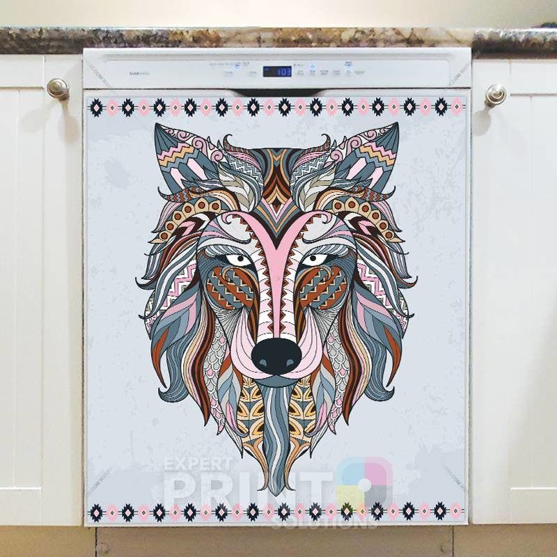 Tribal Wolf Dishwasher Sticker