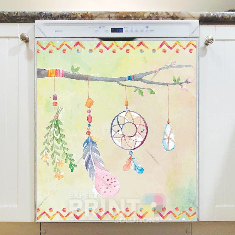 Beautiful Feathers and Dreamcatcher Dishwasher Sticker