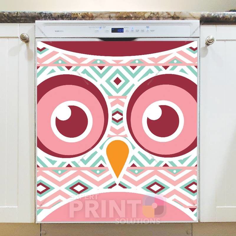 Ethnic Owl's Face Dishwasher Sticker