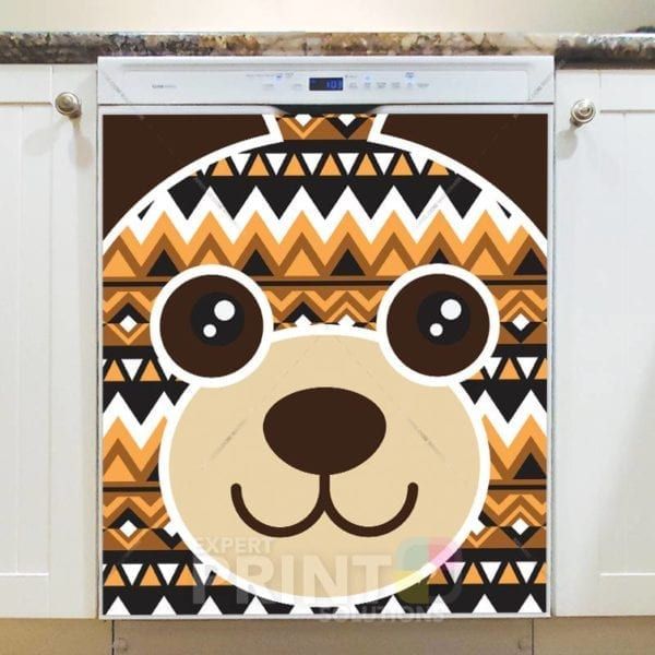 Ethnic Bear's Face Dishwasher Sticker