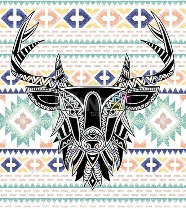 Native Deer Head Dishwasher Sticker