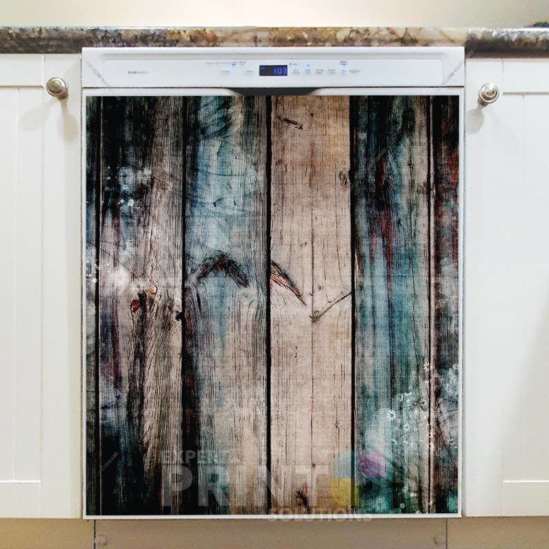 Dark Wood Design Dishwasher Sticker