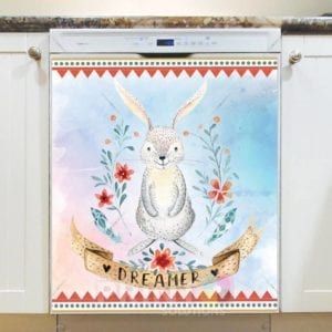 Cute Ethnic Bunny - Dreamer Dishwasher Sticker