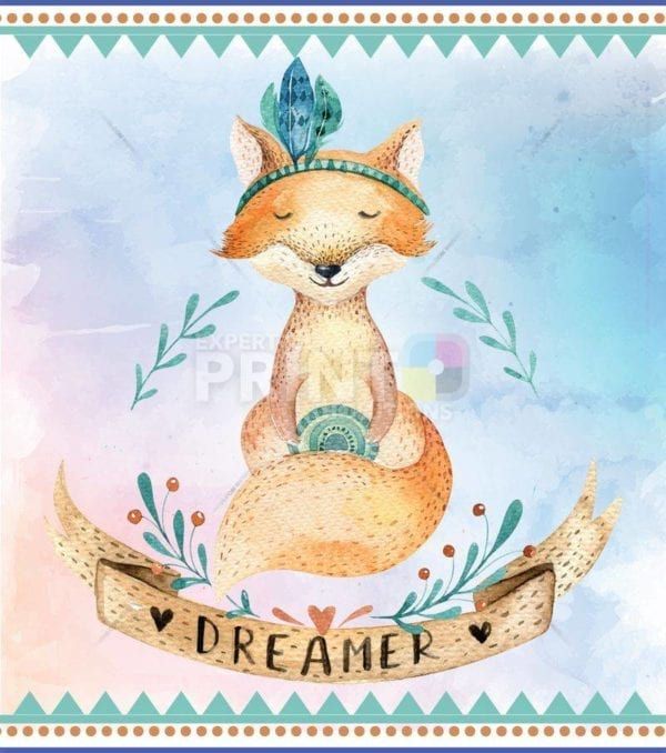 Cute Ethnic Fox - Dreamer Dishwasher Sticker