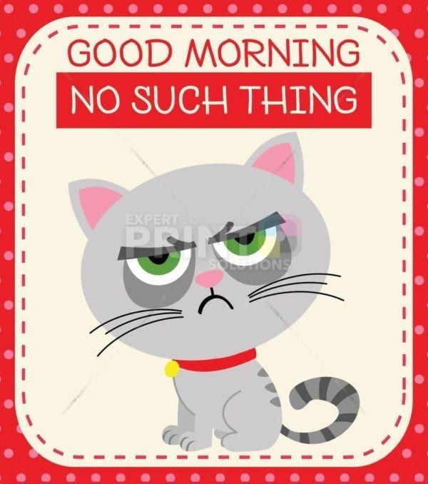 Thoughts of a Grouchy Cat #1 - Good Morning No Such Thing Dishwasher Sticker