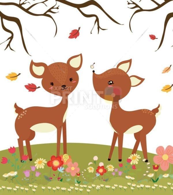 Forest Deer Couple Dishwasher Sticker
