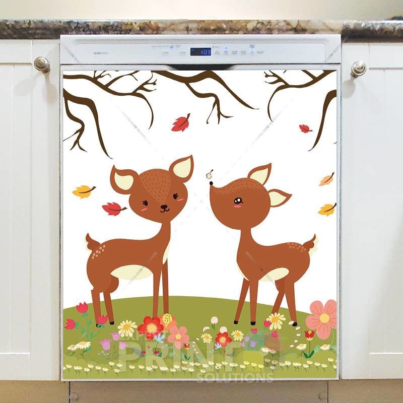 Forest Deer Couple Dishwasher Sticker