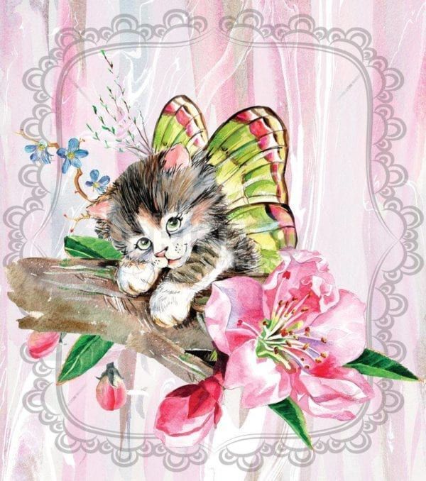 Butterfly Kitten #2 Dishwasher Sticker