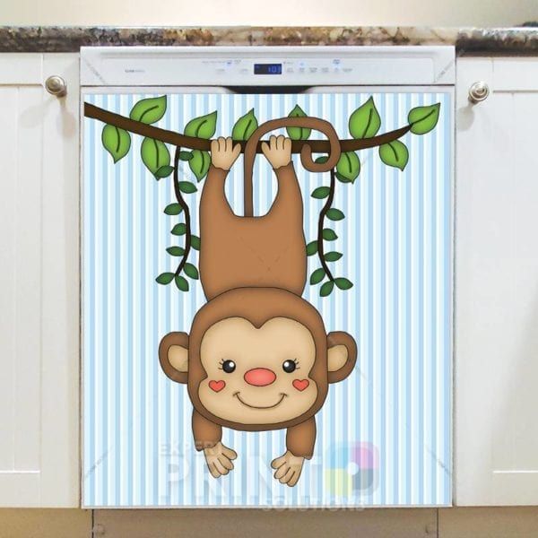 Cute Monkey in the Jungle Dishwasher Sticker