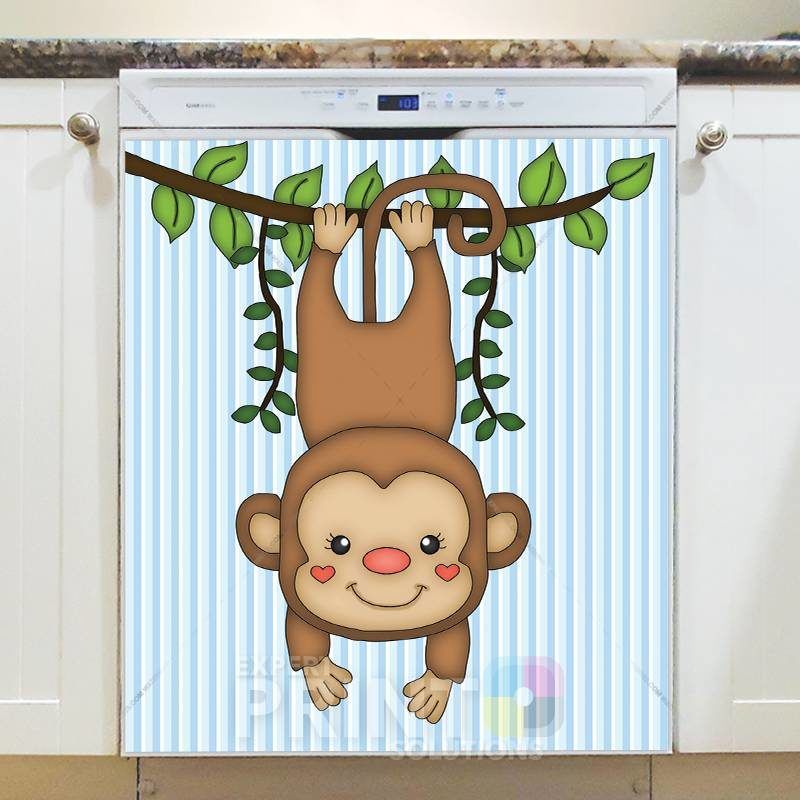 Cute Monkey in the Jungle Dishwasher Sticker