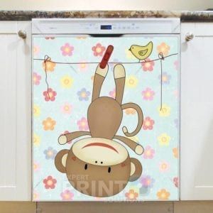 Sock Monkey Laundry Day Dishwasher Sticker