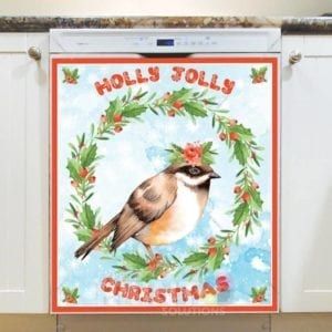 Christmas - Holly Jolly Animals #5 - Holly Jolly Christmas Dishwasher Sticker