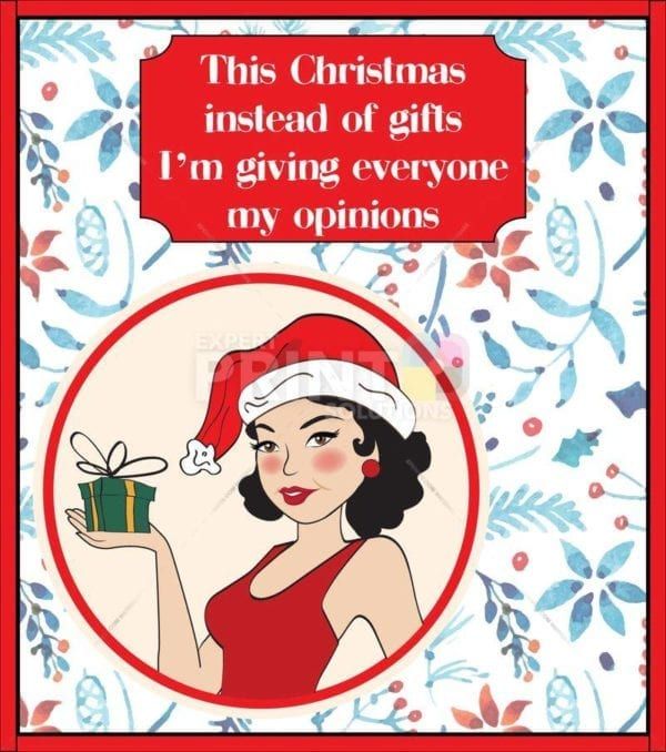 Christmas - Sassy Pinup Girl #2 - This Christmas instead of gifts I'm giving everyone my opinions Dishwasher Sticker