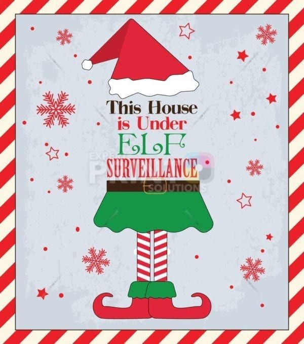 Christmas - Under Elf Surveillance - This House is Under ELF Surveillance Dishwasher Sticker