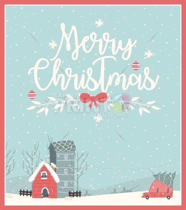 Christmas - Cute Christmas House - Merry Christmas Dishwasher Sticker