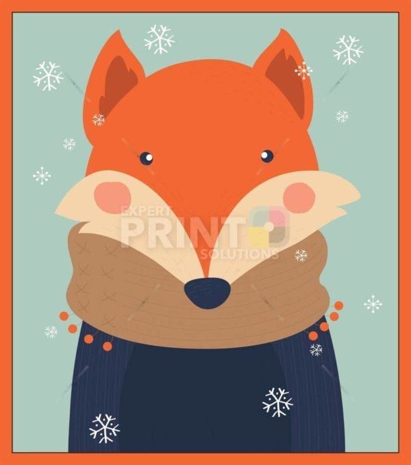 Christmas - Forest Christmas - Fox Dishwasher Sticker