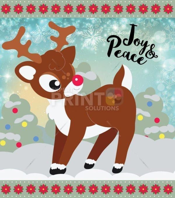 Christmas - Cute Baby Rudolph - Joy & Peace Dishwasher Sticker
