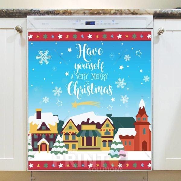 Christmas - Very Merry Christmas Village - Have Yourself a Very Merry Christmas Dishwasher Sticker