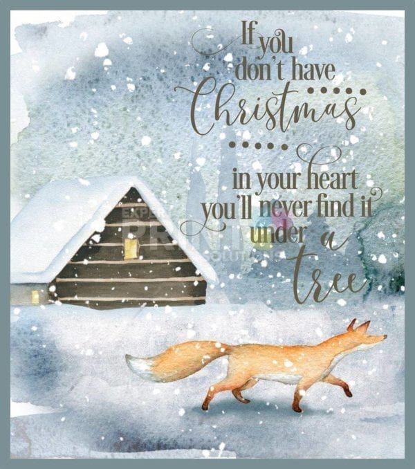 Christmas - Winter fox and Cottage - If you don't have Christmas in your heart you'll never find it under a tree Dishwasher Sticker
