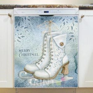 Christmas - Pretty Winter Skates - Merry Christmas Dishwasher Sticker