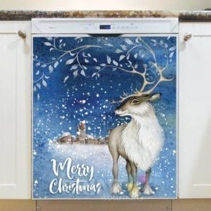 Christmas - Beautiful Reindeer - Merry Christmas Dishwasher Sticker