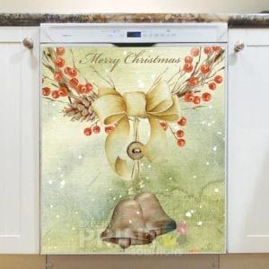 Christmas - Beautiful Christmas Bells - Merry Christmas Dishwasher Sticker