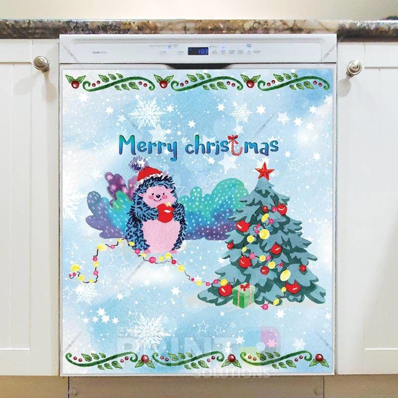 Christmas in the Woods #1 - Merry Christmas Dishwasher Sticker