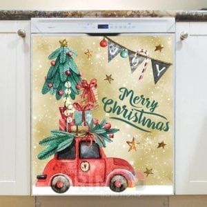Christmas - Christmas Car - Merry Christmas Dishwasher Sticker
