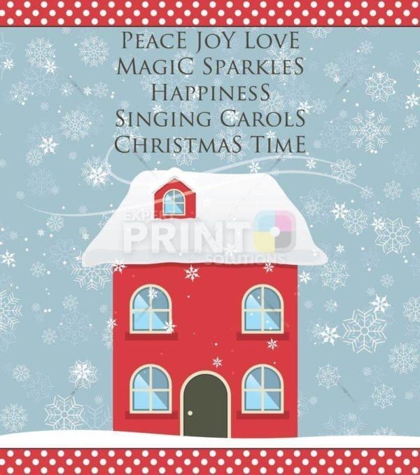 Christmas - Cozy Red House - Peace Joy Love Magic Sparkles Happiness Singing Carols Christmas Time Dishwasher Sticker