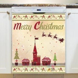 Christmas - Little Christmas Town - Merry Christmas Dishwasher Sticker