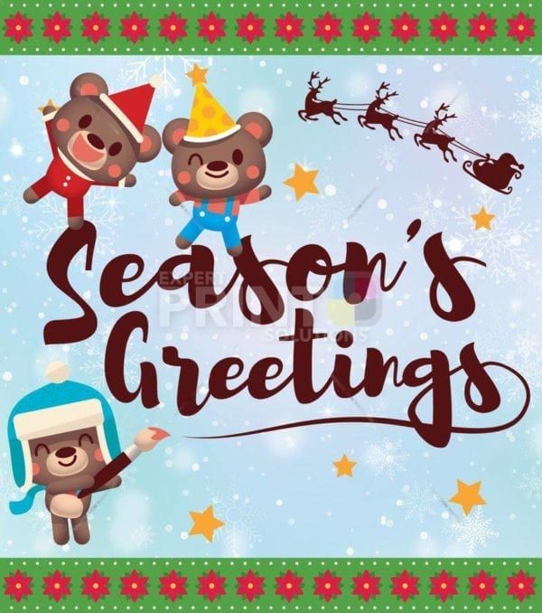 Christmas - Cute Teddy Bear Brothers #2 - Season's Greetings Dishwasher Sticker