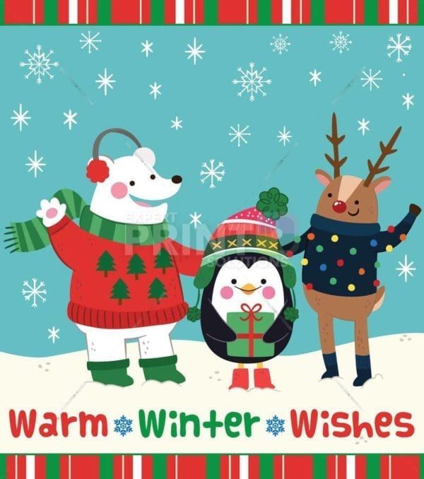 Christmas - Warm Winter Wishes Dishwasher Sticker
