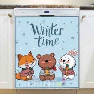 Christmas - Cute Winter Animals - Winter Time Dishwasher Sticker