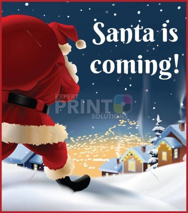 Christmas - Santa is Coming to the Town Dishwasher Sticker