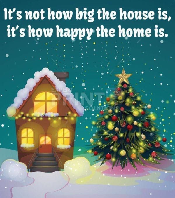 Christmas - Cozy Christmas House - It's not how big the house is, it's how happy the home is Dishwasher Sticker